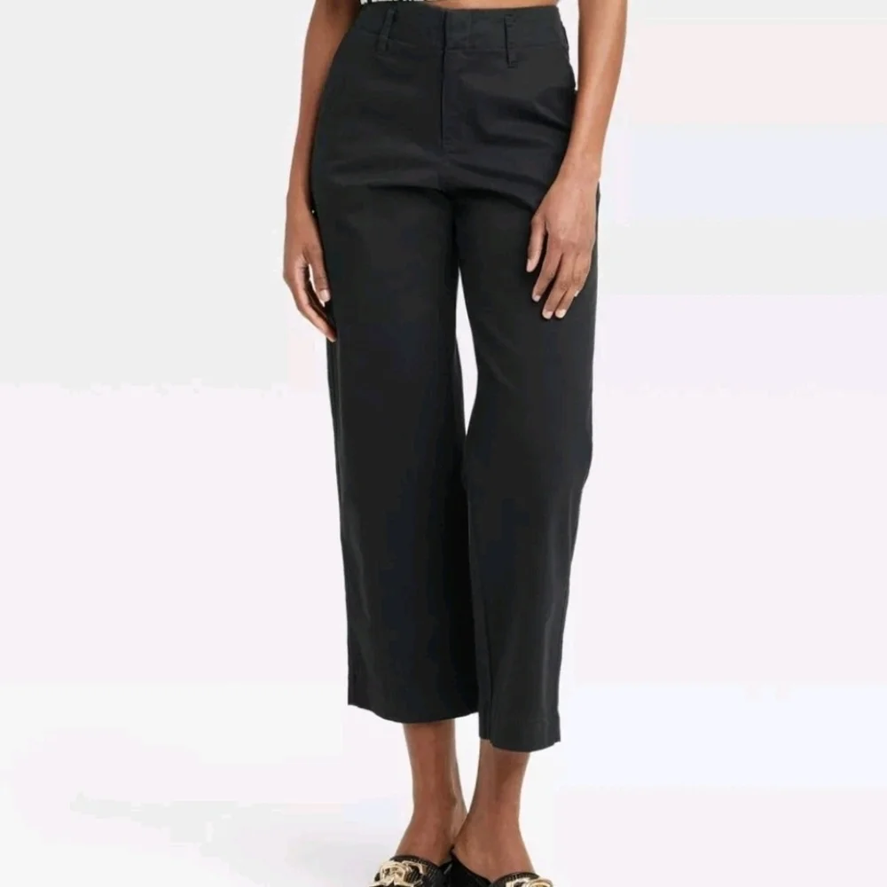 A New Day Women's High-Rise Straight Ankle Chino Pants Black Size 14